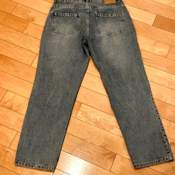 Mid Rise, Straight Jeans Women, Denim Wide Pants - Picture 2 of 4